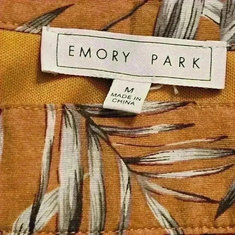 Emory Park Wrap Mini Skirt in Orange and Gray Floral Size M EUC